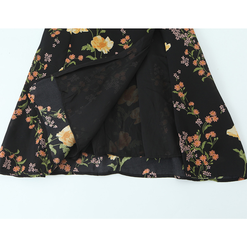 French Vintage Floral Midi Dress - YENKYE Französisch Stil Vintage Floral Print