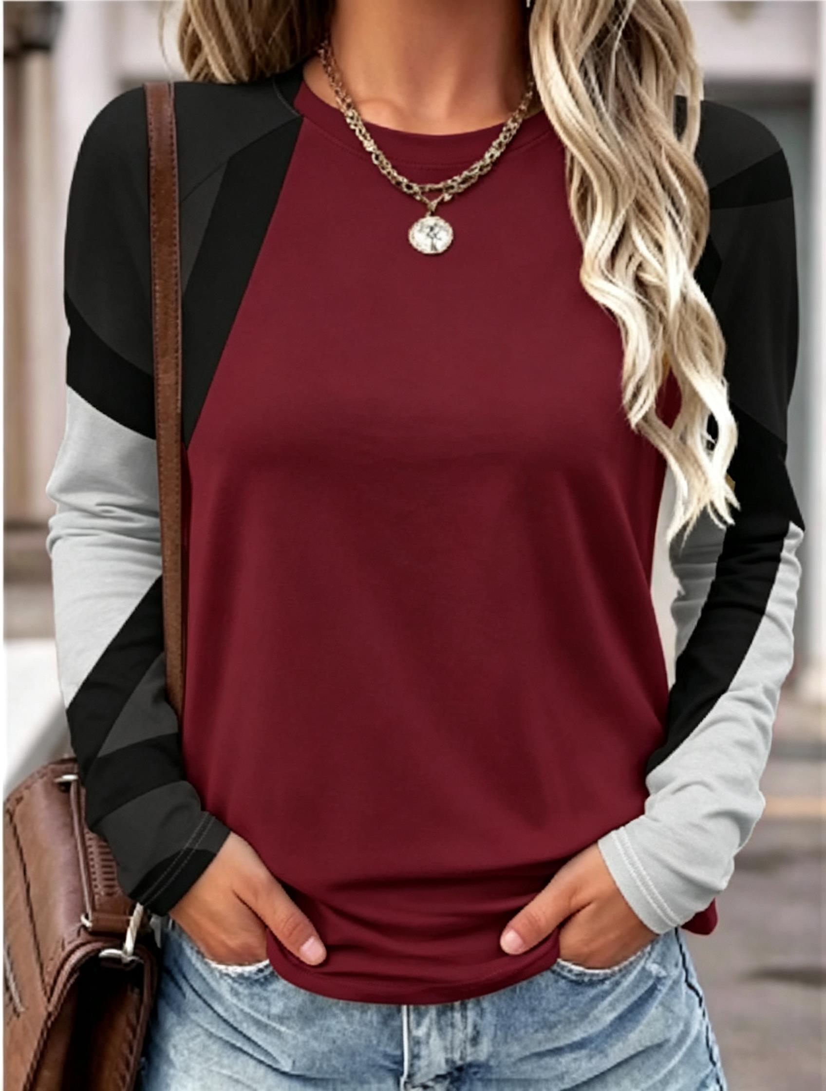 2026 Damen Langarm-T-Shirt mit – Blouses Bewertung und Preis