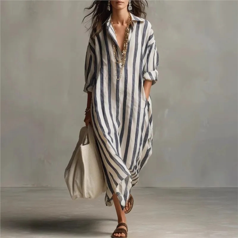 Elegante Leinenkleider mit Uml – Casual Loose Linen Shirt Dress Bewertung und Preis