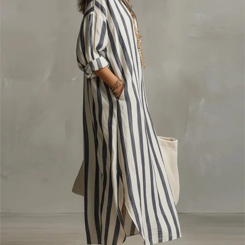 Elegante Leinenkleider mit Uml – Casual Loose Linen Shirt Dress Bewertung und Preis