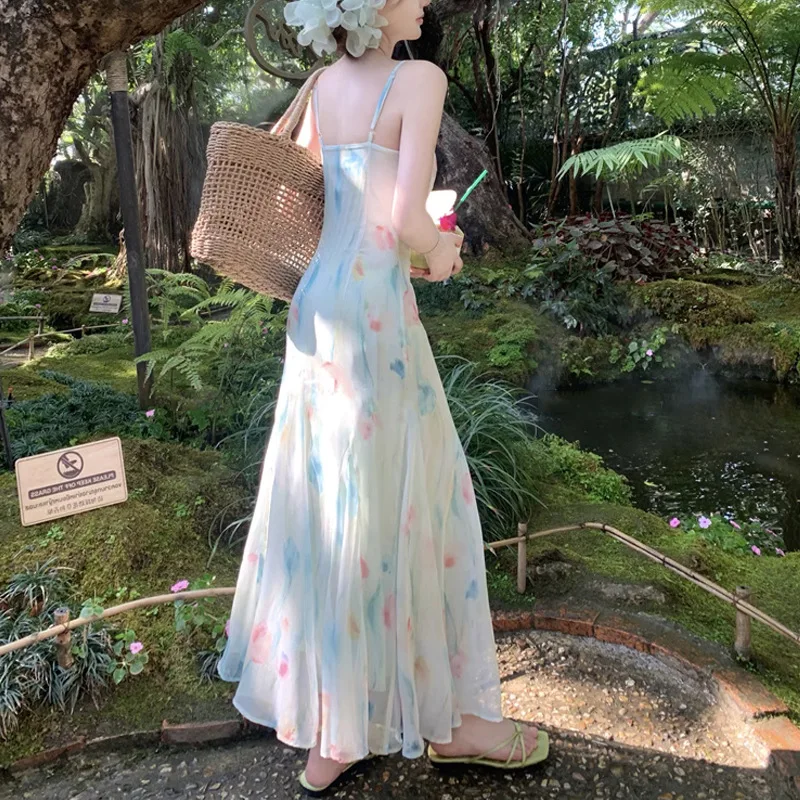 Kawaii Süße Y2k Japanische Mid – French Vintage Floral Midi Dress Bewertung und Preis