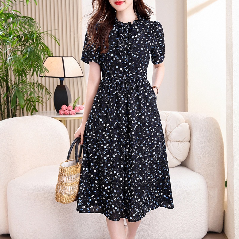 Vintage Marineblaues Midikleid – French Vintage Floral Midi Dress Bewertung und Preis